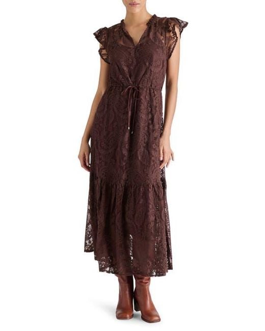 Steve Madden Brown Osiris Lace Maxi Dress