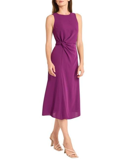 Maggy London Purple Twist Midi Dress