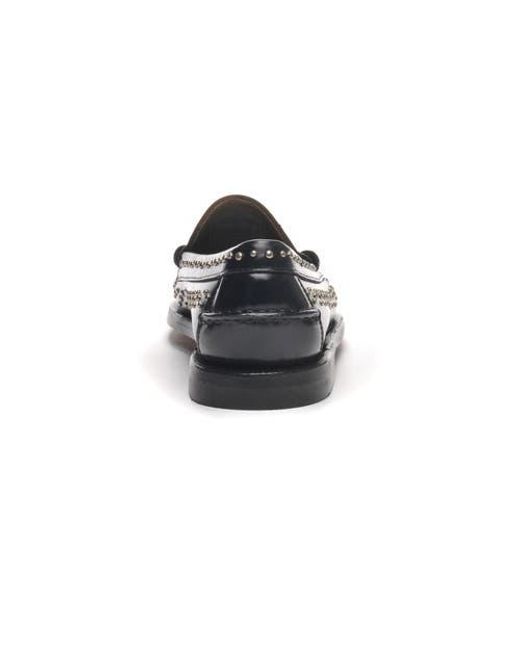 Sebago Black Dan Studs Penny Loafers