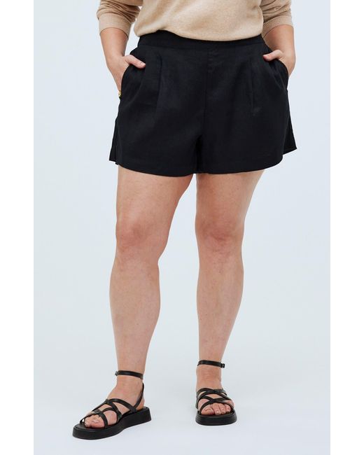Madewell Black Pull-on Linen Shorts