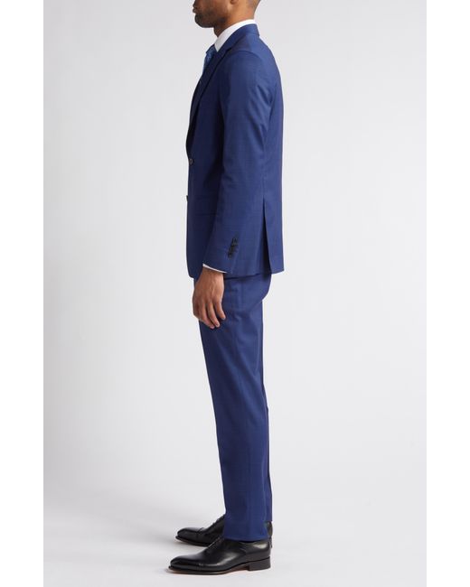 Peter Millar Blue Tailored Fit Stretch Wool Suit for men