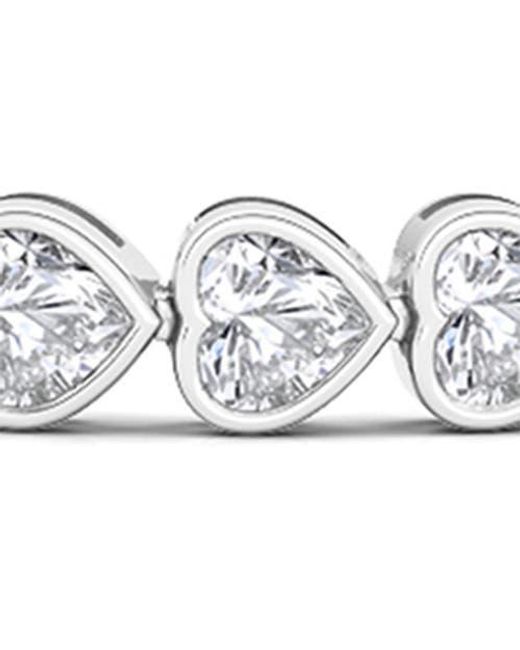 HauteCarat White Bezel Heart Lab Created Diamond Bangle