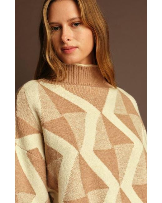 DELUC Multicolor Troy Mock Neck Sweater