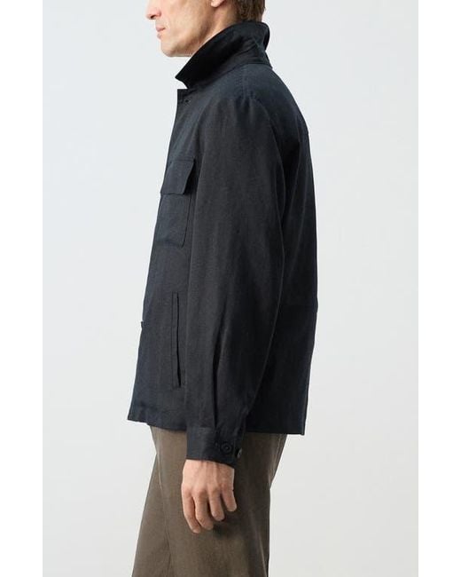 Mango Black Rucked Back Jacket for men