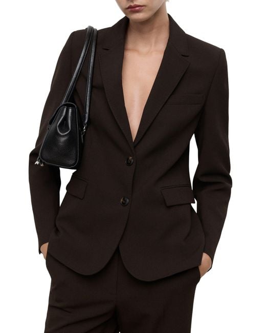 Mango Black Straight Fit Blazer