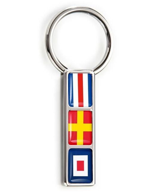 M-clip White M-Clip Nautical Flag Key Ring for men