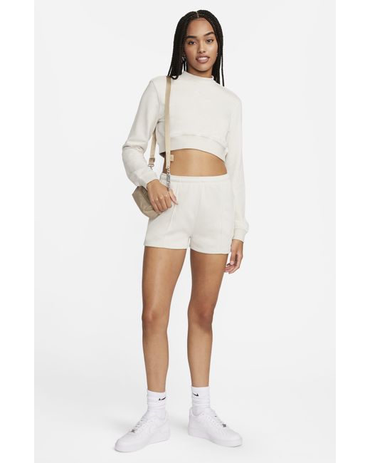 Nike White Chill High Waist French Terry Shorts