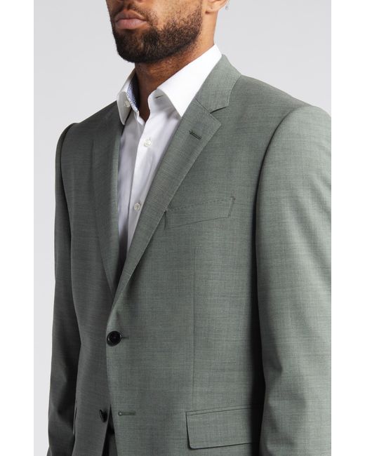 Boss Gray Huge Stretch Wool Suit for men