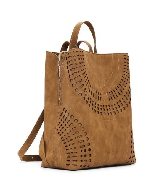 Desigual Brown Medium Faux Leather Backpack
