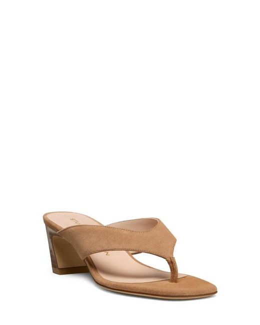 Stuart Weitzman Brown Stassi 50 Thong Sandal