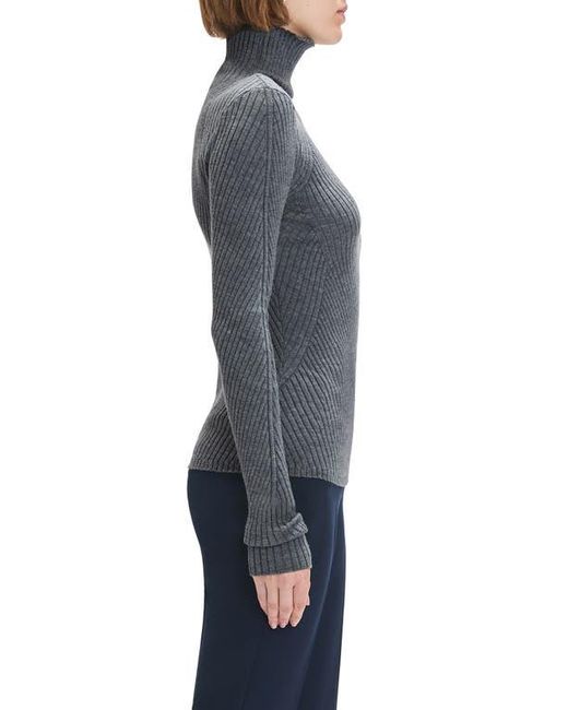 FAVORITE DAUGHTER Gray Be Your Girl Turtleneck Merino Wool Blend Sweater