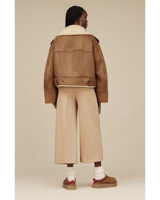 Ugg Brown Tazz Ii Genuine Shearling Lined Platform Slipper