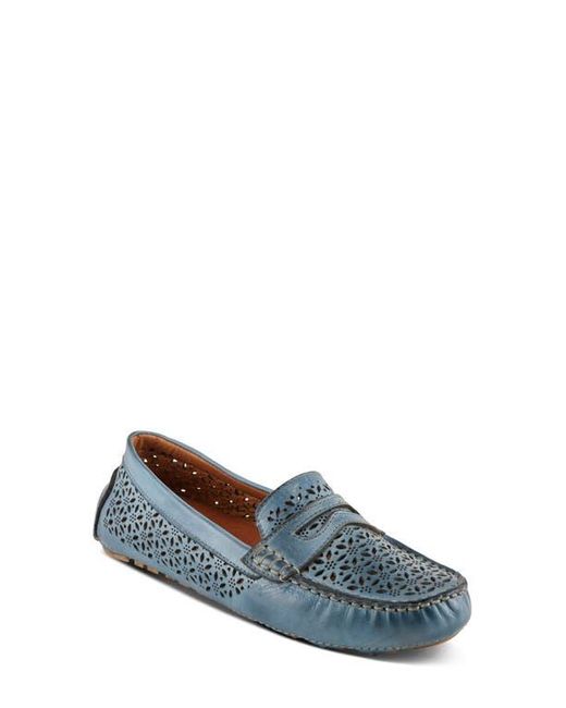 Spring Step Blue Crain Driving Penny Loafer
