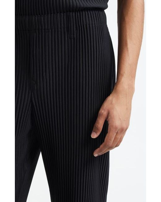 Homme Plissé Issey Miyake Black Basics Pleated Straight Leg Pants for men