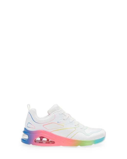 Skechers White Tres-air Uno Rainbow Roads Sneaker