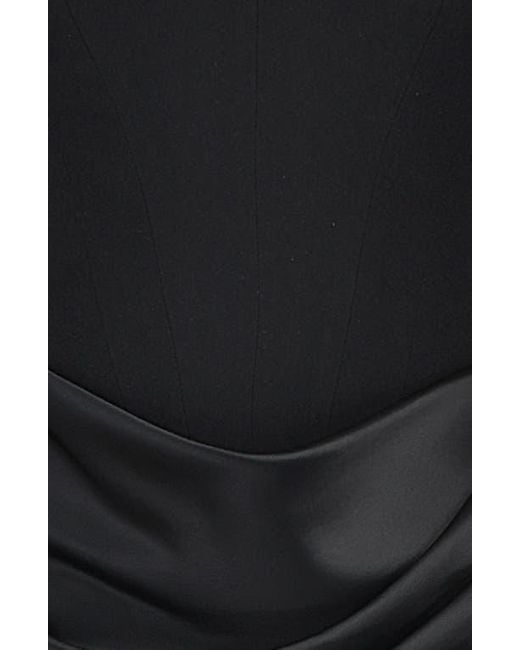 House Of Cb Persephone Strapless Satin Corset Cocktail Dress in Blue