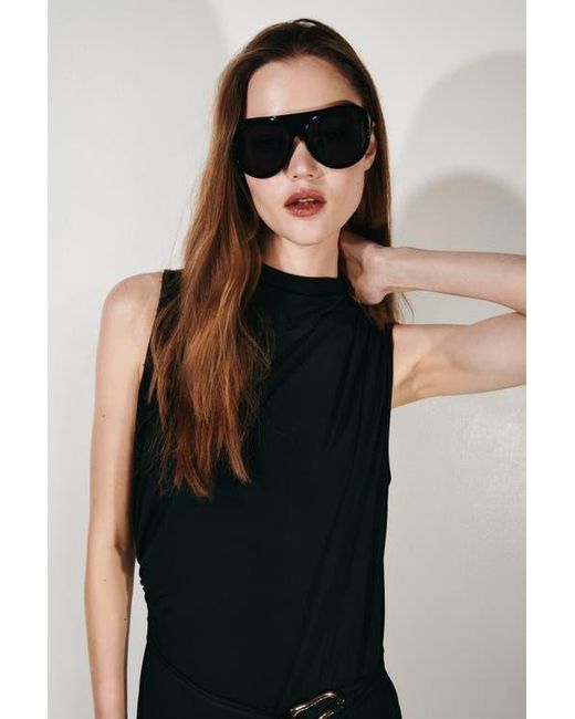 H&M Black Draped Jumpsuit