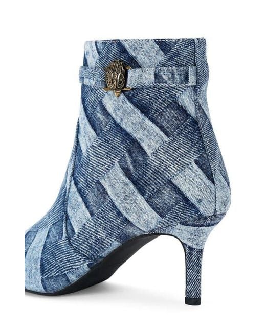 Kurt Geiger Blue Kensington Denim Flexi Pointed Toe Bootie