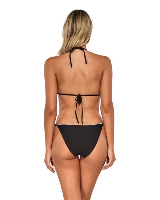 Swim Systems Brown Pom Pom Triangle Bikini Swimsuit Top