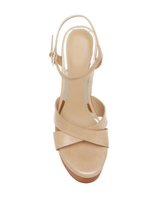 PAIGE Brown Harlow Ankle Strap Platform Wedge Sandal