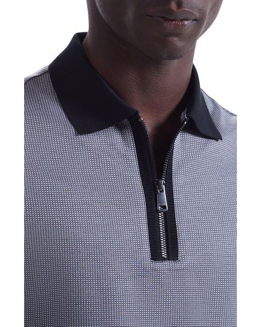Bugatchi Gray Quarter Zip Polo for men