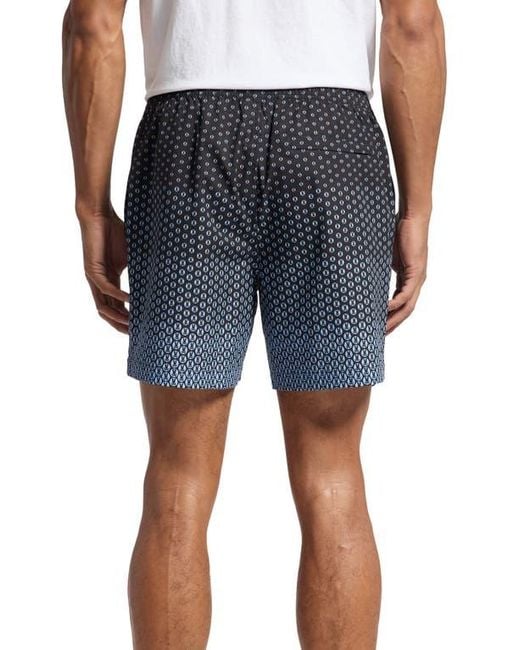 Psycho Bunny Blue Bendigo Print Swim Trunks for men
