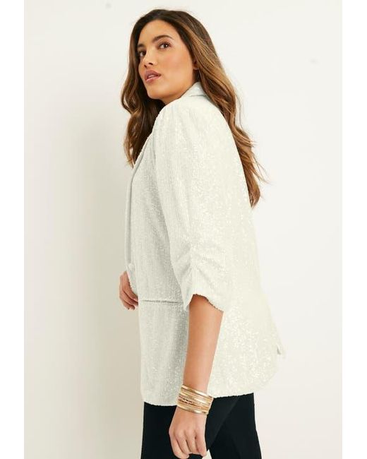 June + Vie White Sequin Blazer