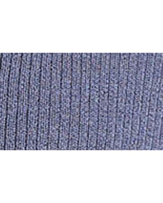 Vince Blue Ribbed Cashmere-Silk Slim Cardigan