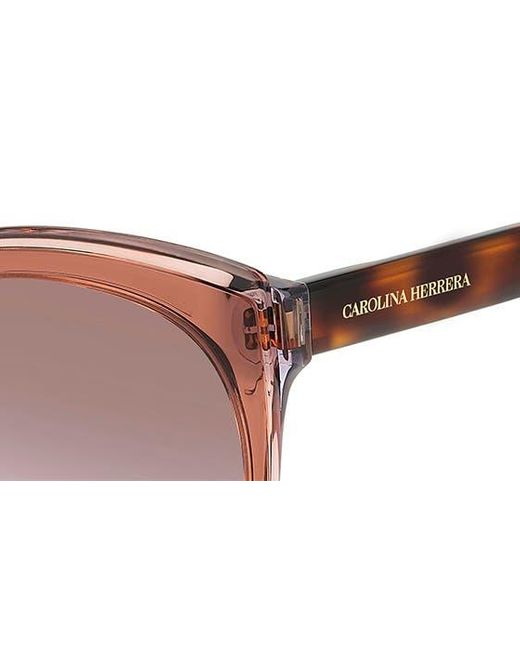 Carolina Herrera Pink 57mm Gradient Round Cat Eye Sunglasses