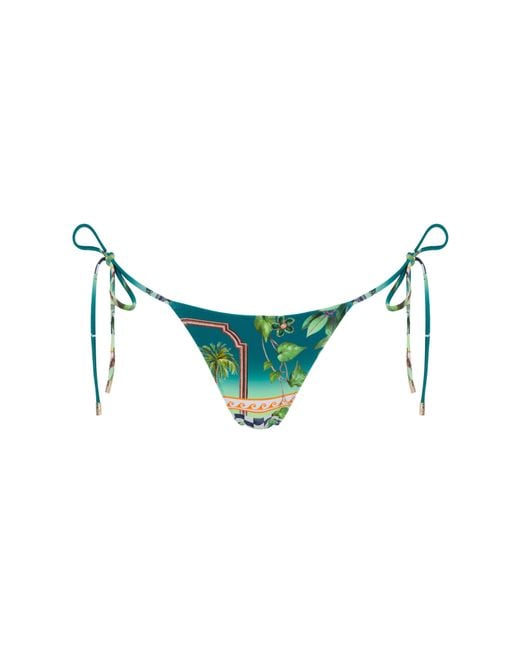 Sunkissed Blue Le Triangle Tie Side Pattern Bikini Bottom