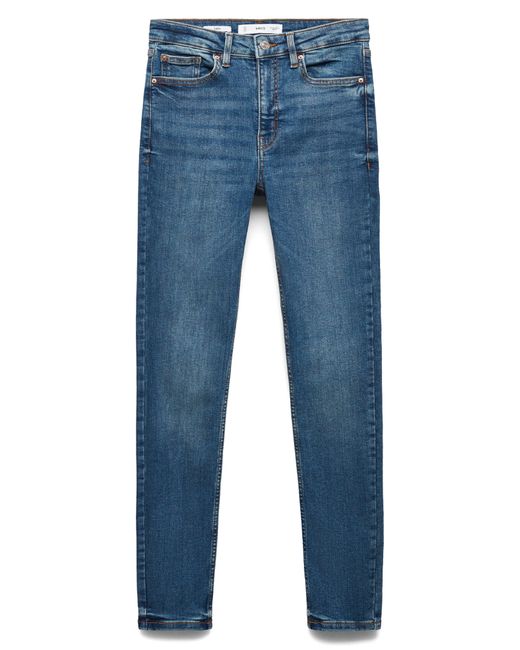 Mango Blue High Waist Skinny Jeans