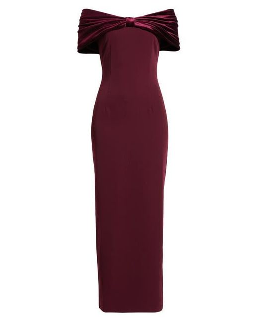 Sonya Moda Purple Belluno Off The Shoulder Column Gown