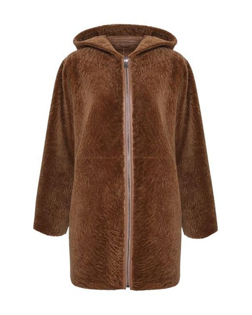 Gorski Brown Reversible Textured Shearling Lamb Jacket