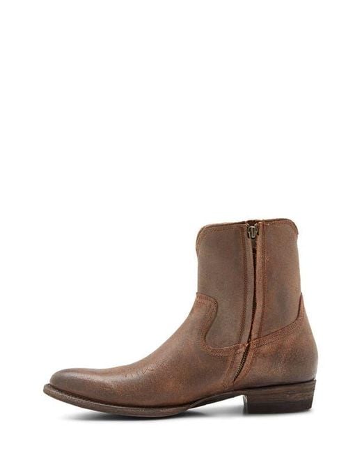 Frye Brown Austin Inside Zip Western Boot for men