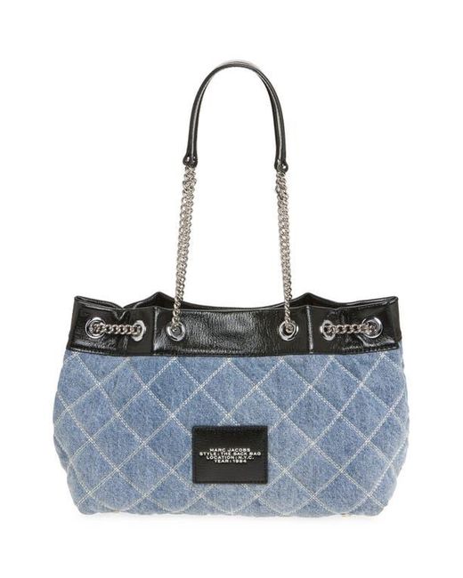 Marc Jacobs Blue The Quilted Denim Chain Sack Bag