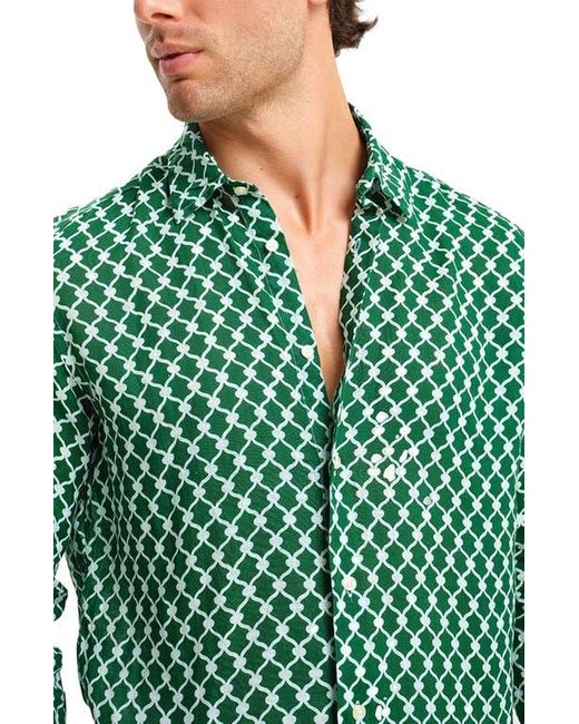 Peninsula Green Cetara Linen Shirt for men
