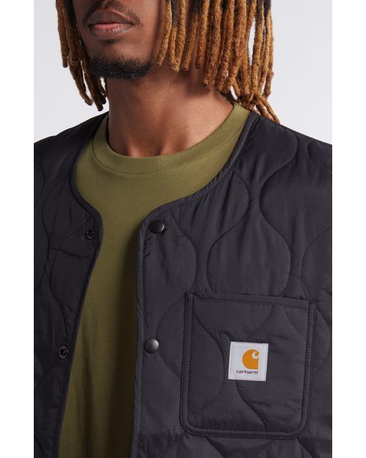 Carhartt Black Skyton Onion Quilted Snap-up Vest for men