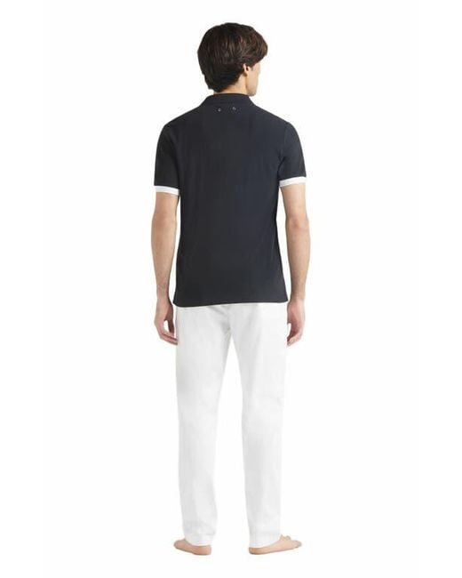 Vilebrequin Black Solid Cotton Polo for men