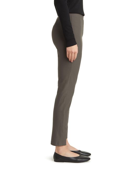 Eileen Fisher Black Slim Ankle Stretch Crepe Pants