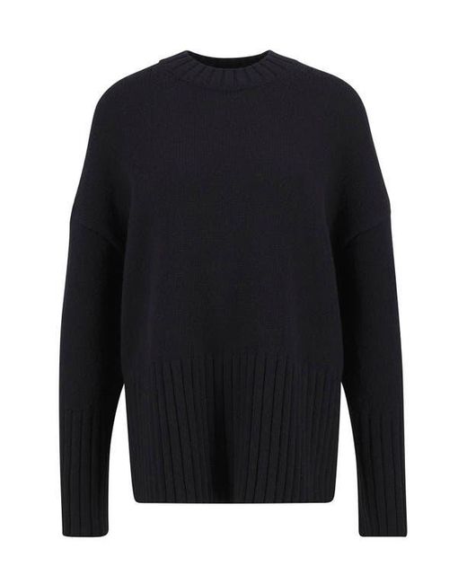 Barbour Black Sophia Cotton & Wool Blend Tunic Sweater