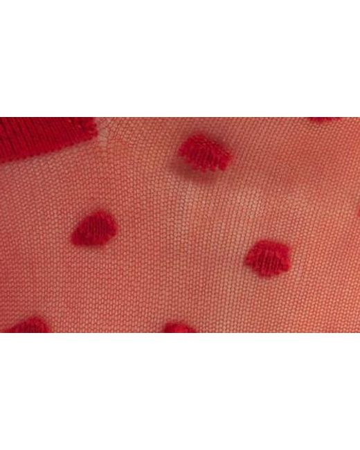 Stems Red Pippa Ruffle Dot Quarter Socks