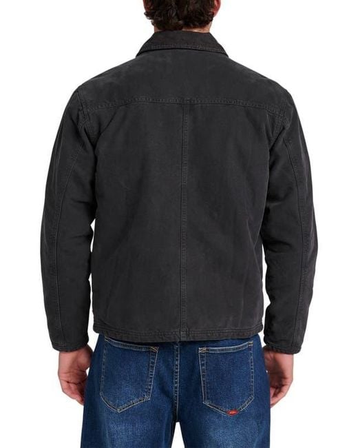 Quiksilver Black Waterman Refugio Cotton Canvas Jacket for men
