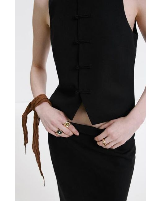 Mango Black Toggle Closure Vest