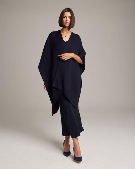 Voz Blue Solid Alpaca Duster
