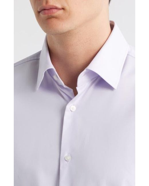 Boss Purple Hank Kent Slim Fit Performancetwill Dress Shirt for men