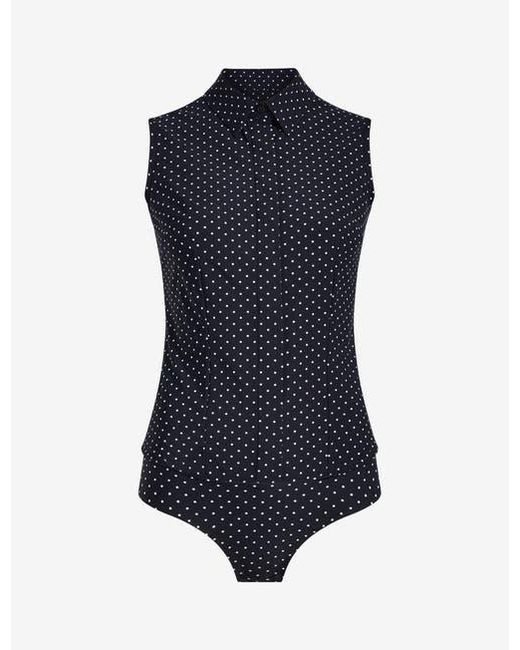 Commando Gray Classic Printed Sleeveless Button Down Bodysuit