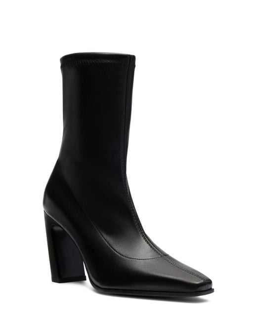 Stuart Weitzman Black Stassi Stretch Leather Bootie