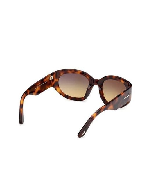 Tom Ford Brown Arizona 53Mm Gradient Rectangular Sunglasses