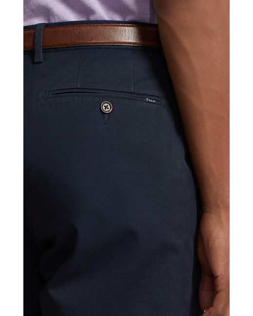 Polo Ralph Lauren Blue Flat Front Stretch Twill Chino Shorts for men