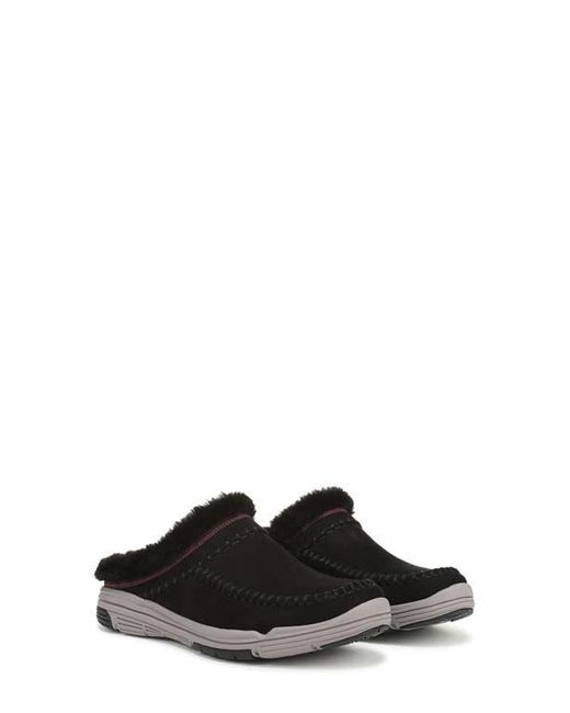 Ryka Black Arrow Faux Fur Trim Mule